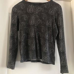Jones New York Paisley Long Sleeve Top